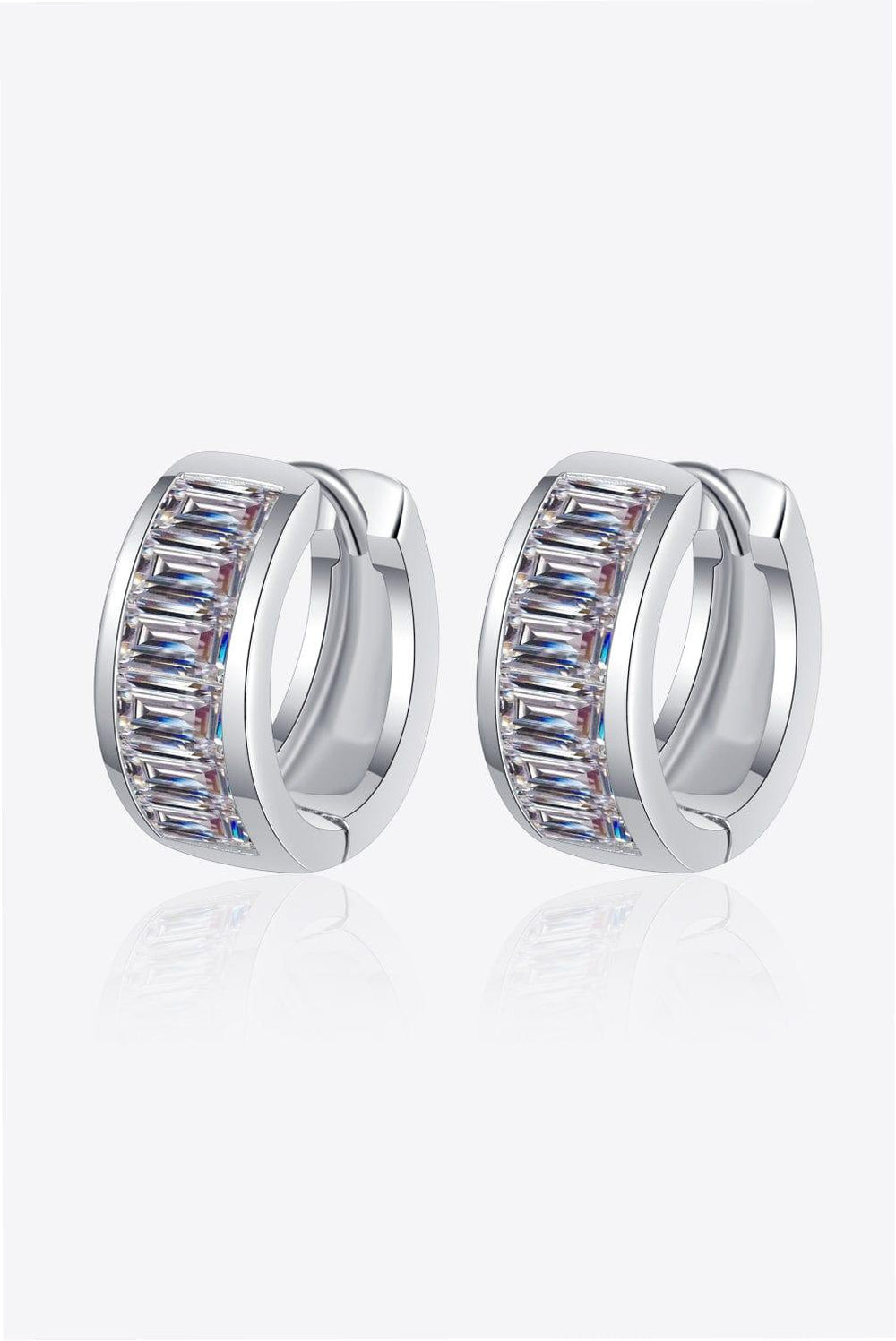 1.8 Carat Moissanite 925 Sterling Silver Huggie Earrings - Trendsi