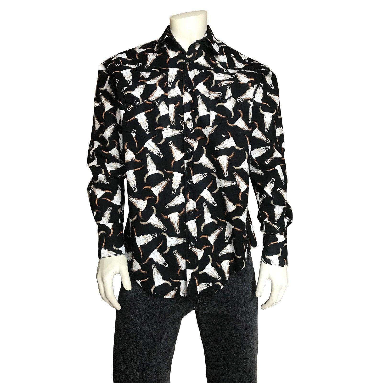 Rockmount Ranch Wear Mens Bison Skull Print Western Shirt - Rockmount Clothing - Flyclothing LLC