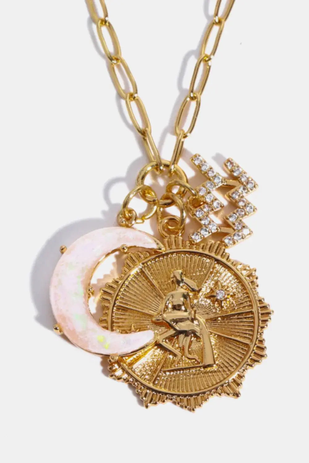 Constellation and Moon Pendant Copper Necklace - Trendsi - Flyclothing LLC