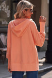 Quarter-Snap Dropped Shoulder Hoodie - Trendsi