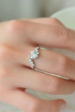 1 Carat Moissanite Heart 925 Sterling Silver Ring - Trendsi