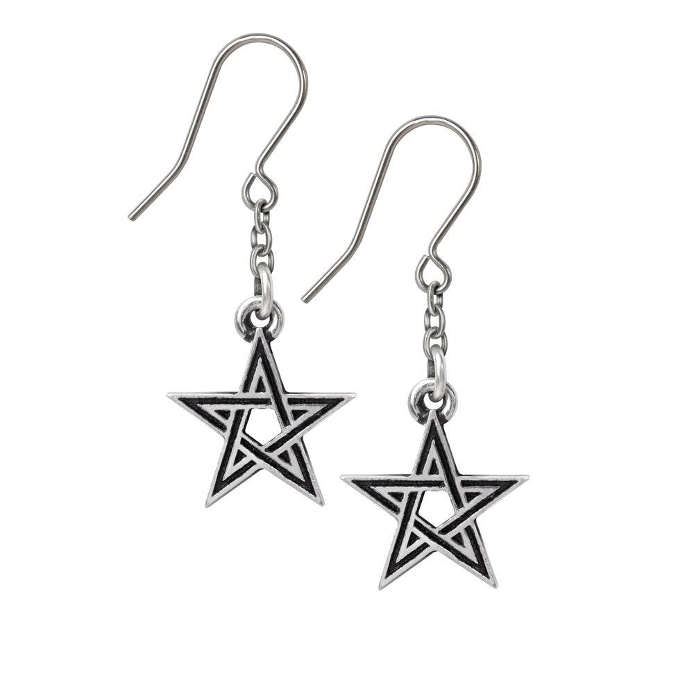 Alchemy Gothic Black Star Earrings - Flyclothing LLC