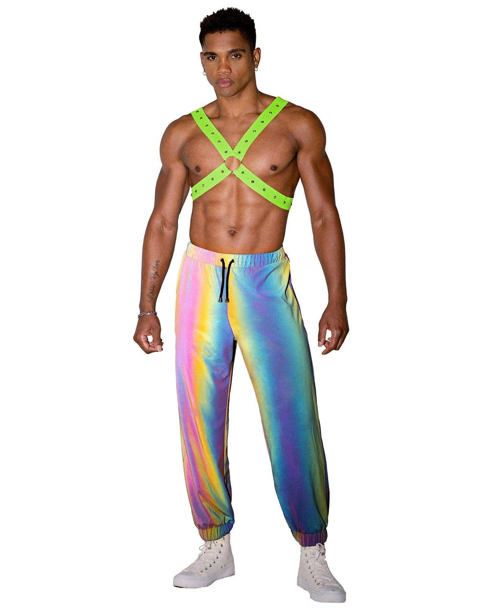 Roma Costume Mens Neon Green Glow In the Dark Harness - Roma Costume - Flyclothing LLC