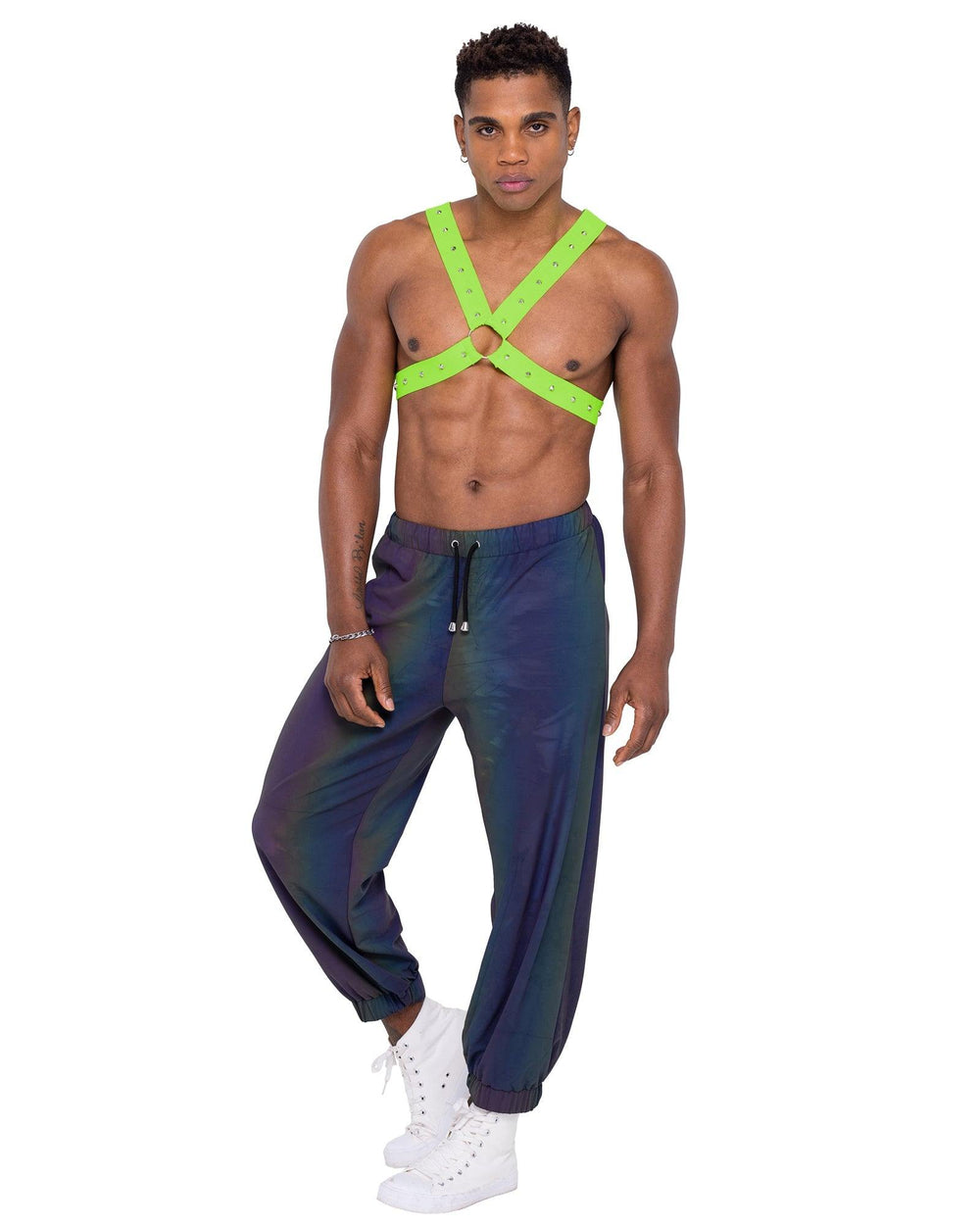 Roma Costume Mens Neon Green Glow In the Dark Harness - Roma Costume