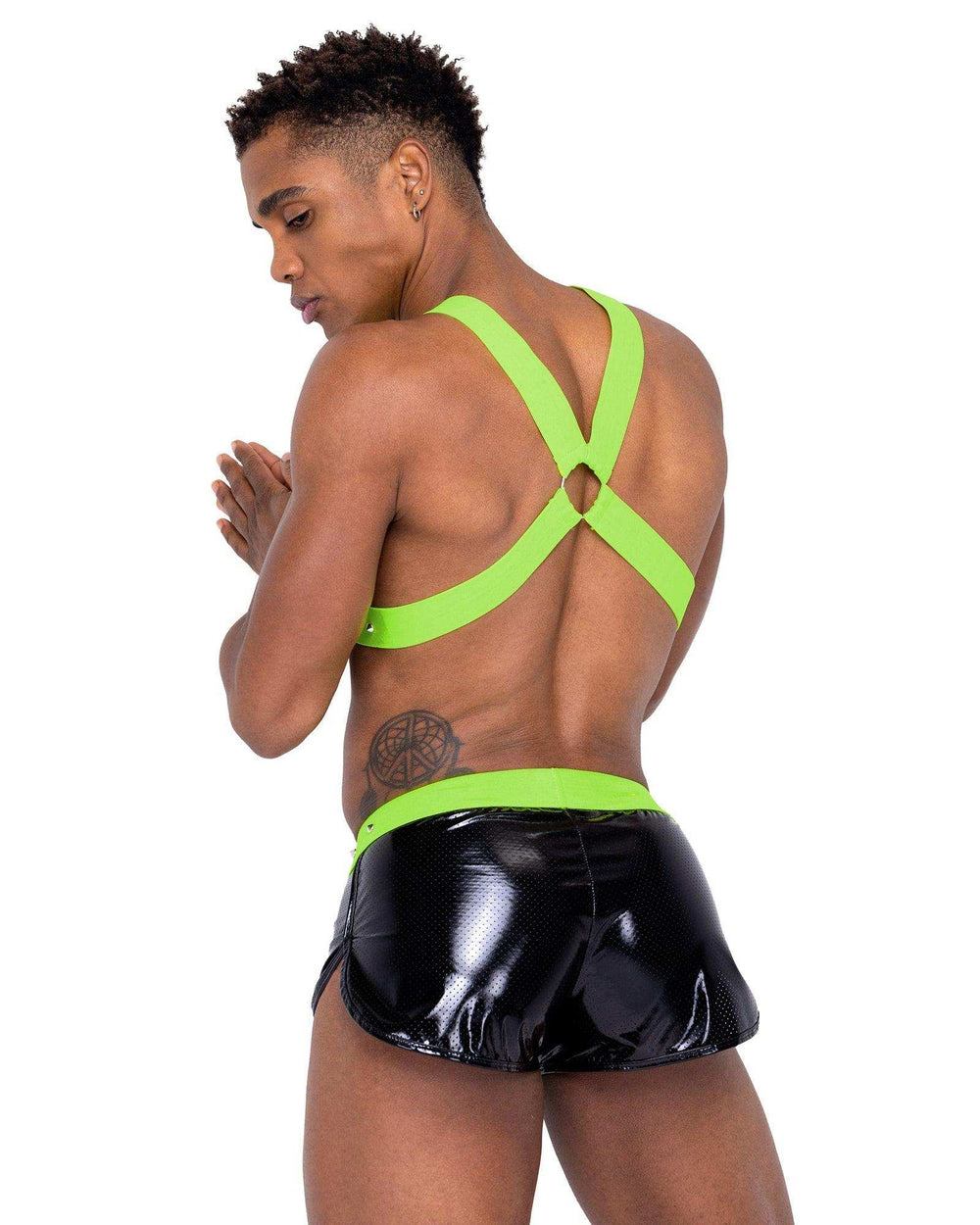 Roma Costume Mens Vinyl Mesh Runner Shorts - Roma Costume - Flyclothing LLC