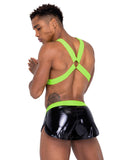 Roma Costume Mens Vinyl Mesh Runner Shorts - Roma Costume