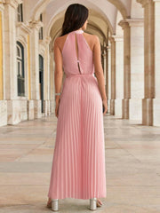 Cutout Tied Pleated Sleeveless Jumpsuit - Trendsi