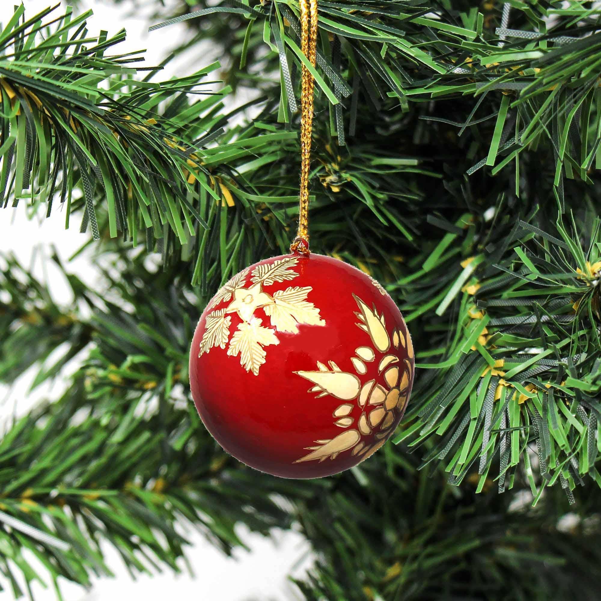 Handpainted Ornaments, Gold Snowflakes - Pack of 3 - Asha Handicrafts