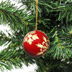Handpainted Ornaments, Gold Snowflakes - Pack of 3 - Asha Handicrafts
