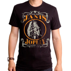 JANIS JOPLIN LIVE BLACK S/S MEN'S CREW - Janis Joplin