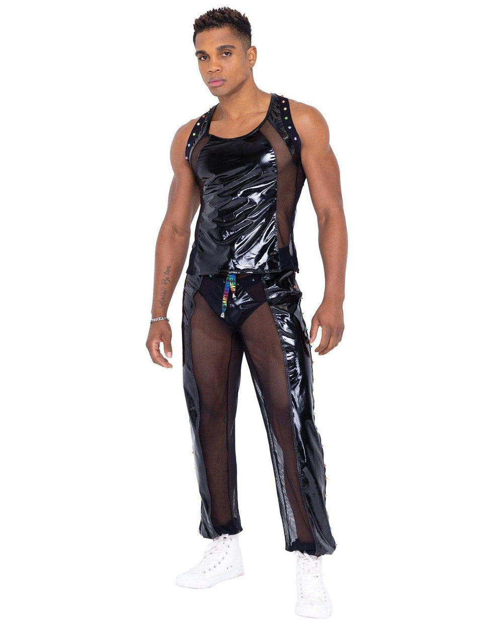 Roma Costume Mens Pride Vinyl Mesh Tank Top - Roma Costume - Flyclothing LLC
