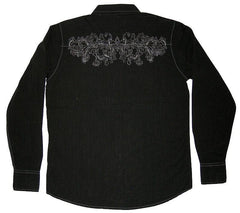 PX Clothing Black Pin Stripe Shirt - Flyclothing LLC