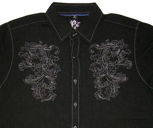 PX Clothing Black Pin Stripe Shirt - PX Clothing