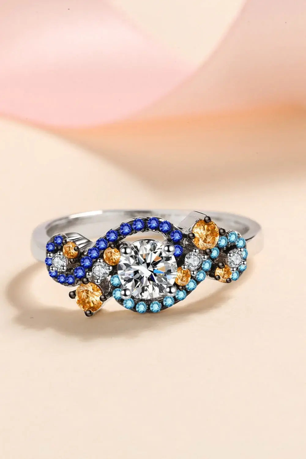 Moissanite Contrast 925 Sterling Silver Ring - Trendsi - Flyclothing LLC