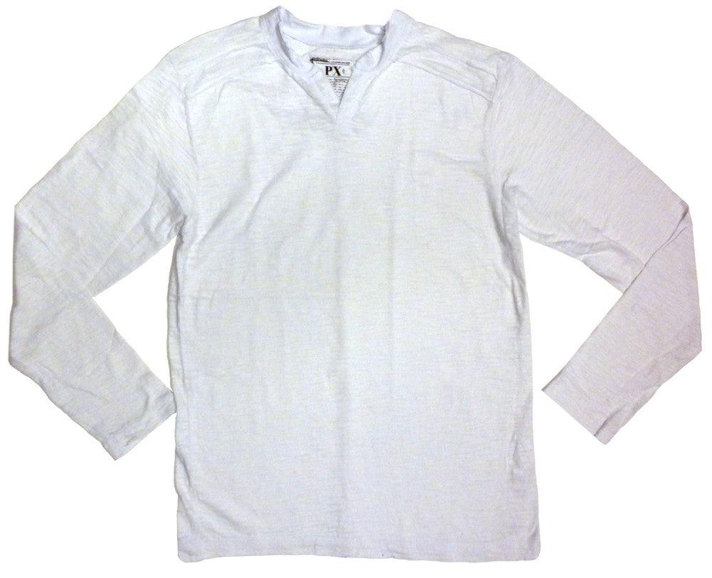 PX Clothing Long Sleeve Slub Henley Shirt - Flyclothing LLC