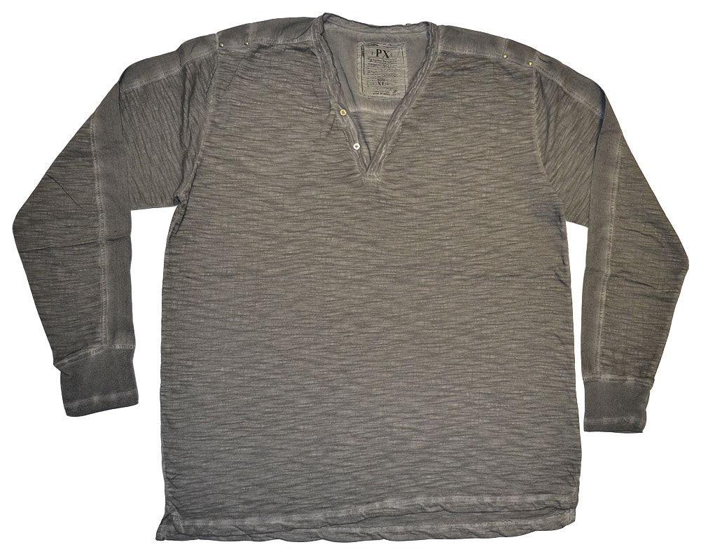 PX Clothing Two Button Slub Henley Shirt - Flyclothing LLC
