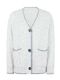 Button Down V-Neck Cardigan with Pockets - Trendsi - Flyclothing LLC
