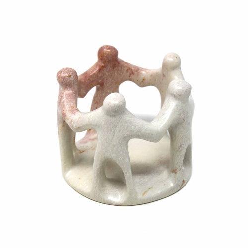 Natural Soapstone Circle of Friends Sculpture - Smolart