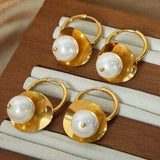 18K Gold-Plated Bead Dangle Earrings - Trendsi - Flyclothing LLC