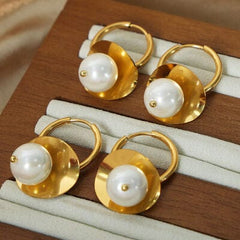 18K Gold-Plated Bead Dangle Earrings - Trendsi