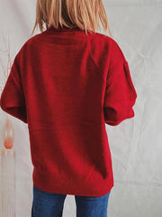 Turtleneck Long Sleeve Sweater - Trendsi