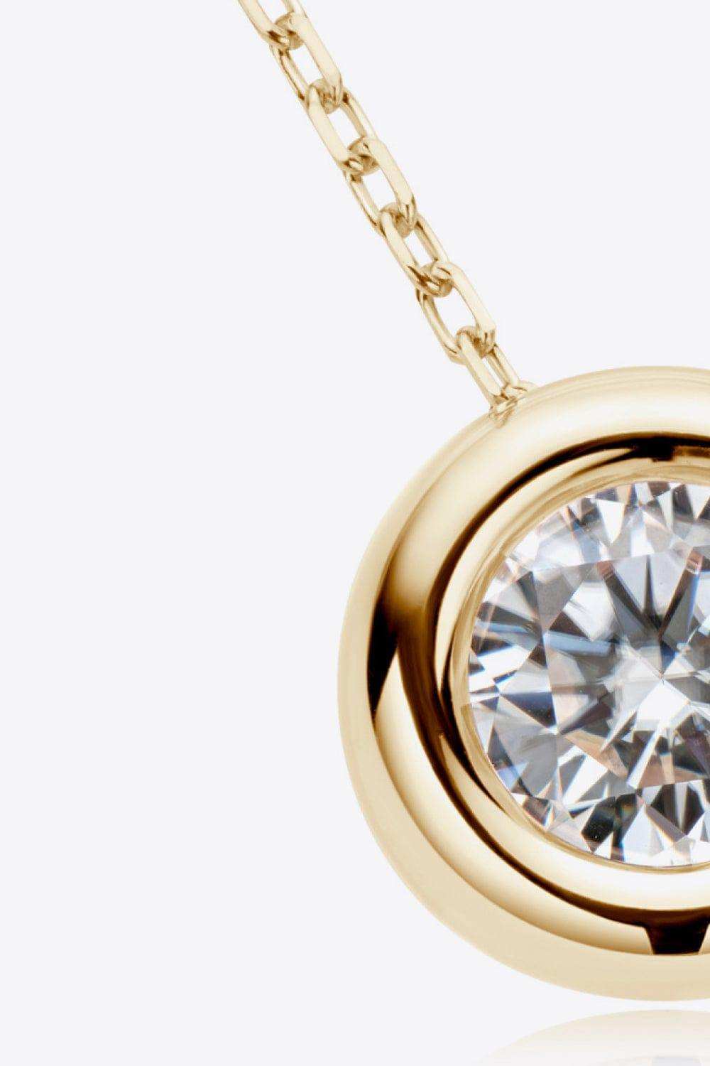 1 Carat Moissanite Pendant 925 Sterling Silver Necklace - Trendsi - Flyclothing LLC
