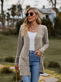 Ribbed Button-UP Caradigan with Pockets - Trendsi