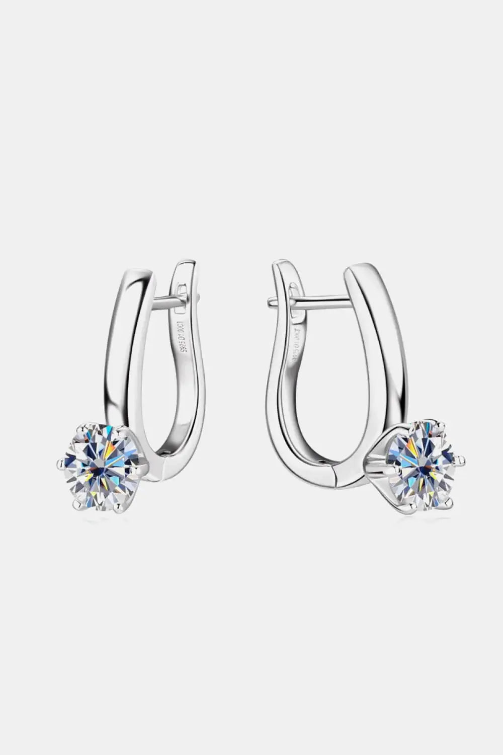 2 Carat Moissanite 925 Sterling Silver Earrings - Trendsi - Flyclothing LLC