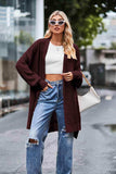 Open Front Dropped Shoulder Longline Cardigan - Trendsi - Flyclothing LLC
