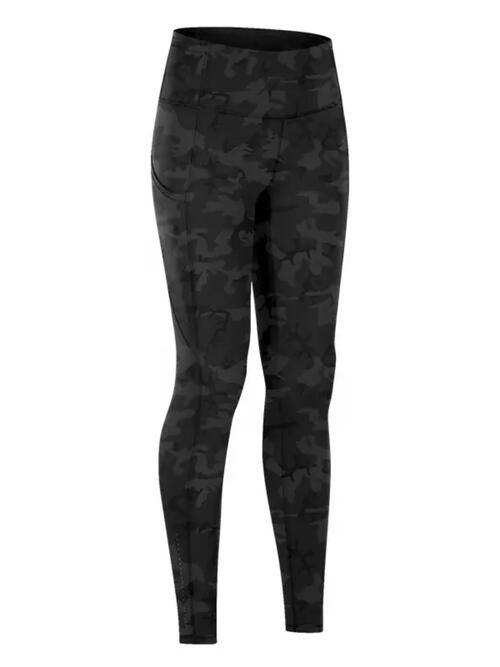 Wide Waistband Sports Leggings - Trendsi - Flyclothing LLC