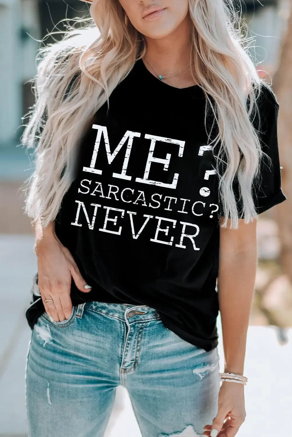 Letter Graphic Round Neck T-Shirt - Trendsi - Flyclothing LLC