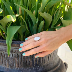 Ring, Oval Mother of Pearl - Artisana