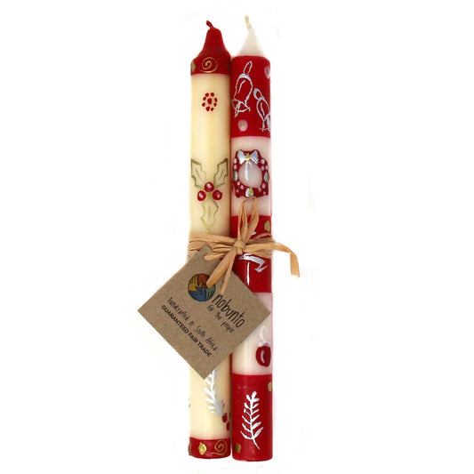 Tall Hand Painted Candles - Pair - Kimweta Design - Nobunto - Flyclothing LLC