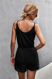 Spaghetti Strap V-Neck Pocket Romper - Trendsi