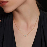 925 Sterling Silver Inlaid Moissanite Necklace - Trendsi - Flyclothing LLC
