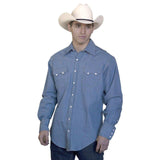 Rockmount Ranch Wear Mens Light Wash Denim Western Shirt - Rockmount Clothing - Flyclothing LLC