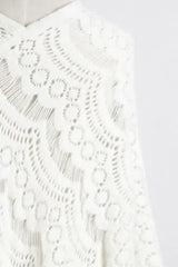 Fringe Openwork Surplice Cape Sleeve Poncho - Trendsi - Flyclothing LLC