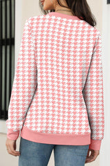 Printed Round Neck Long Sleeve Sweatshirt - Trendsi