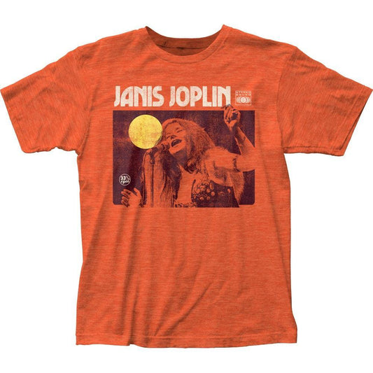 Janis Joplin Singing fitted jersey tee - Janis Joplin