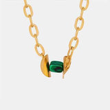 Natural Stone Pendant Titanium Steel Necklace - Trendsi - Flyclothing LLC