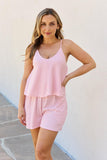 Culture Code Let It Happen Full Size Double Flare Striped Romper in Pink - Trendsi