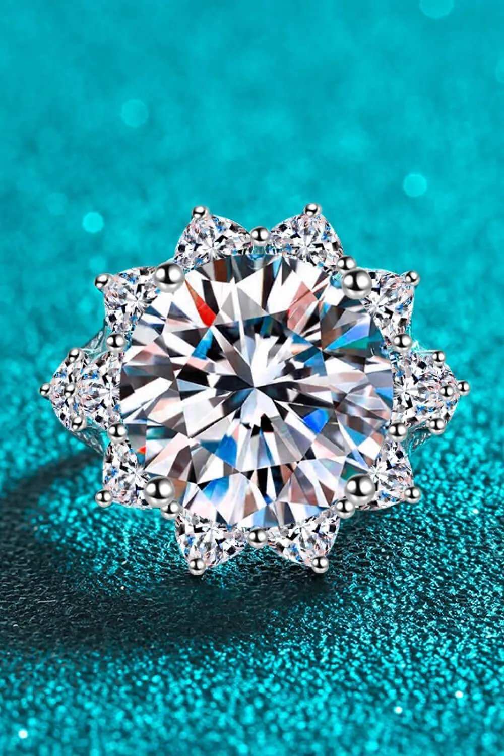 10 Carat Moissanite Flower-Shaped Ring - Trendsi - Flyclothing LLC