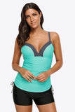 Contrast Sweetheart Neck Swim Cami - Trendsi