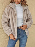 Plush Zip Up Long Sleeve Jacket - Trendsi - Flyclothing LLC