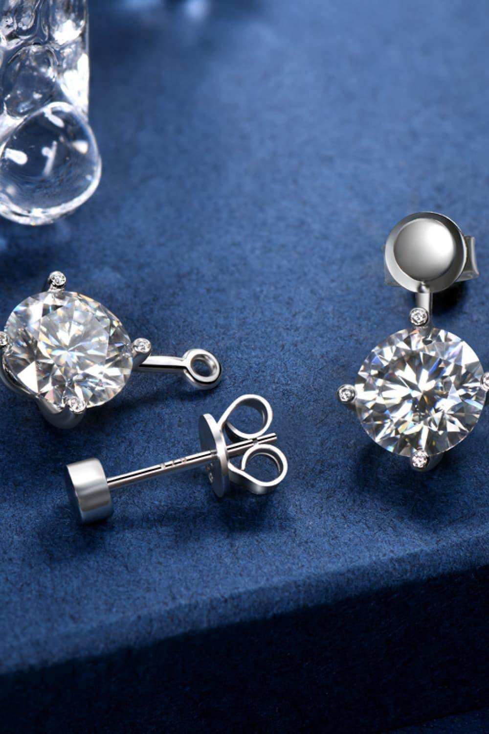 4 Carat Moissanite Drop Earrings - Trendsi - Flyclothing LLC
