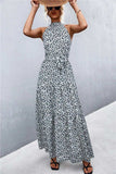 Printed Sleeveless Tie Waist Maxi Dress - Trendsi - Flyclothing LLC