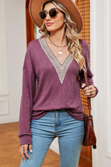 V-Neck Dropped Shoulder T-Shirt - Trendsi - Flyclothing LLC