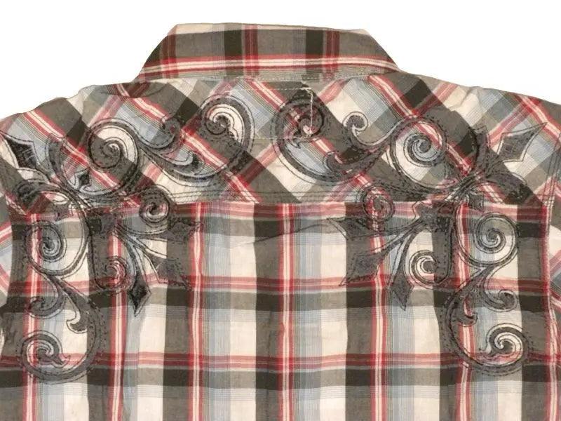 Pop Icon Embroidered Plaid Shirt - Flyclothing LLC