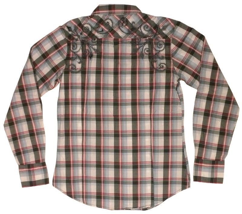 Pop Icon Embroidered Plaid Shirt - Flyclothing LLC