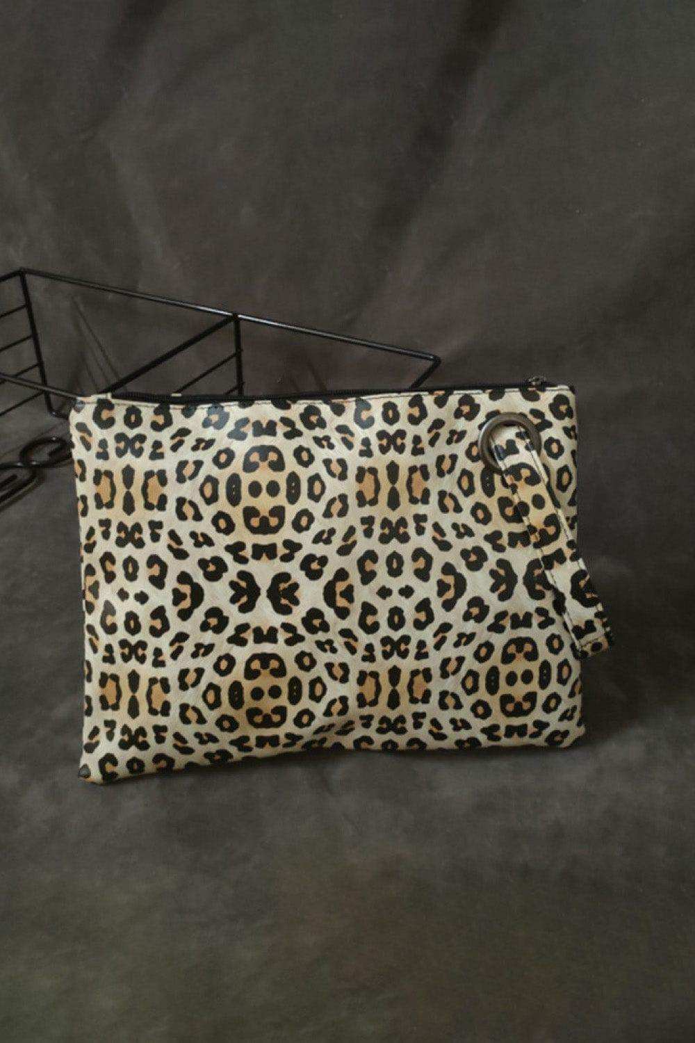 Leopard PU Leather Clutch - Trendsi - Flyclothing LLC